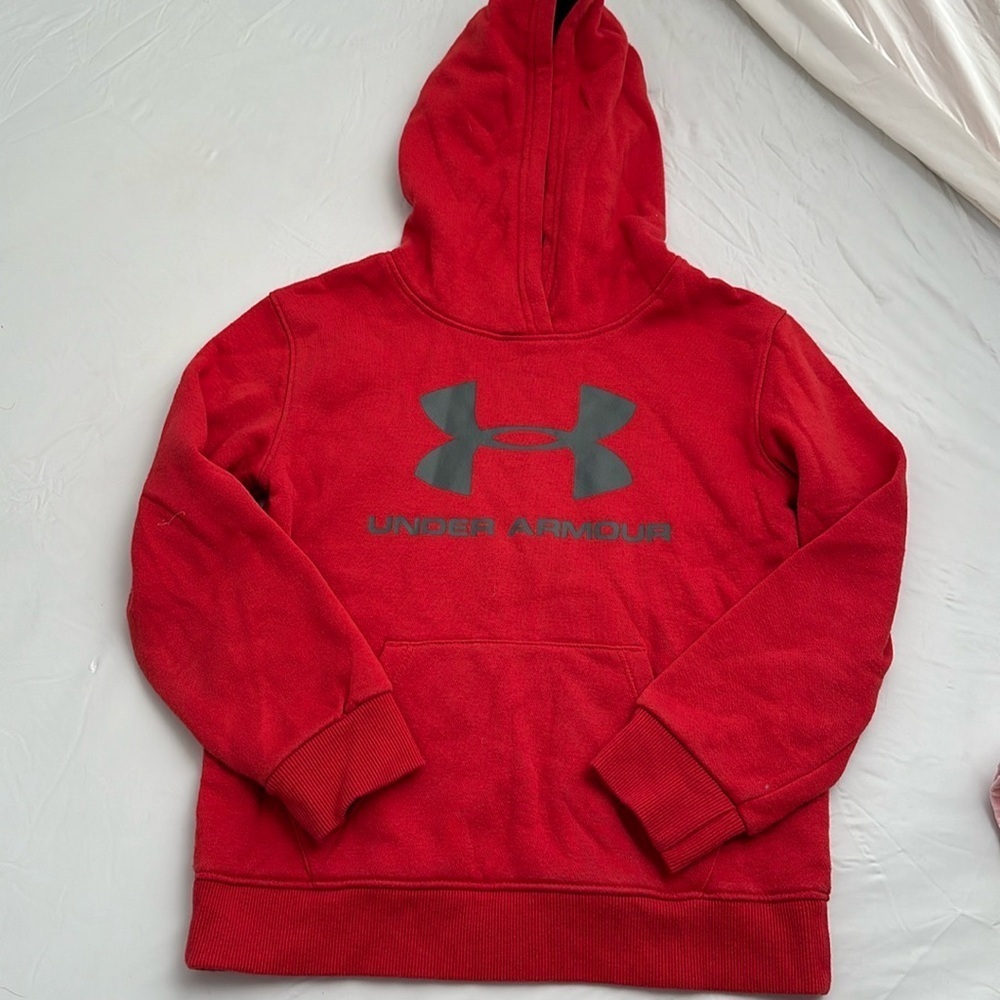 Under Armour red logo hoodie